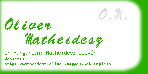 oliver matheidesz business card